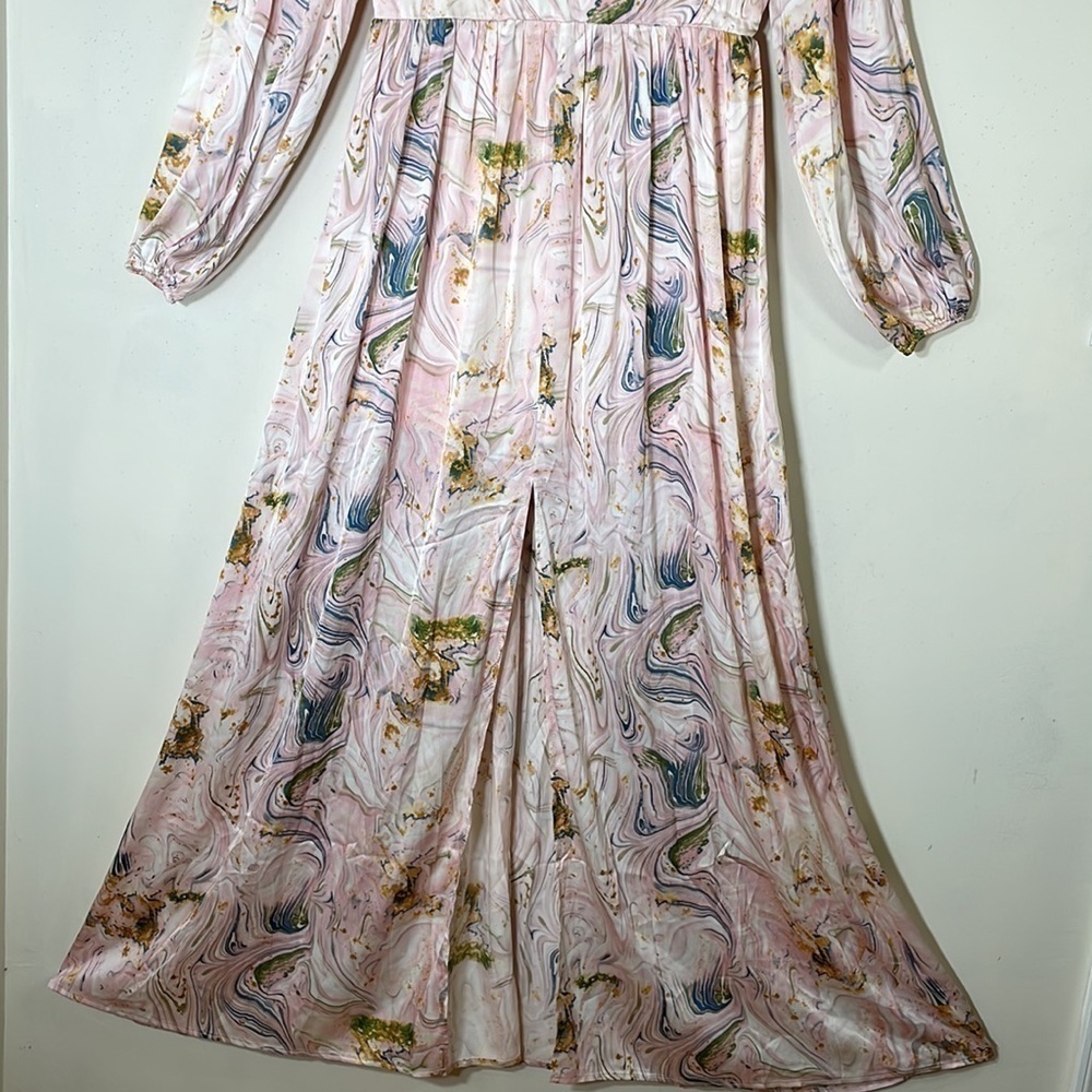 Miss Ord Printed Front V Neck Long Sleeve Maxi Dress. XL. NWT. - Picture 9 of 14